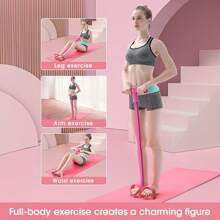 1Pc Elastic Yoga Pedal Puller Resistance Band Tension Rope, Multifunction Tension Rope,Multifunctional Stretcher Leg Trainer, 6-Tube Elastic Yoga Pedal Puller Resistance Band, Natural Latex Tension Rope Fitness Equipment, Perfect For Abdomen/Waist/Arm/Leg Stretching And Slimming Gym Accessories