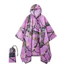 3-In-1 Multifunctional Hooded Rain Poncho With Neckline Buttons, Portable Raincoat With Pockets , Lightweight Rain Jacket For Adult Outdoor Activities