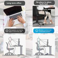 6 Adjustable Ergonomic Footrest Under Desk, Desk Foot Rest With Massage Rollers, Leg Foot Stool (Black)