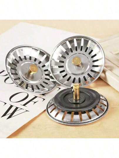 Stainless Steel Kitchen Sink Strainer - Polished Drain Stopper With Hair Catcher, Suitable For Bathroom And Kitchen Drain Protection