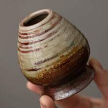 1pc Japanese Kiln-Fired Spiral Matcha Whisk Holder, Handmade Coarse Pottery Vintage Antique Ceramic Tea Accessories, Songhua Dynasty Chanoyu Tea Tools - Multicolor - View 3