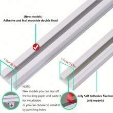 Ceiling Curtain Track, Self-Adhesive Ceiling/Wall Mount Shower Curtain Track, Self-Adhesive Perforated Double Fixing, Equipped With Metal S-Shaped Hooks | No Splicing | Double Reinforced | Easy Installation | Minimalist Design | - Multicolor - View 4