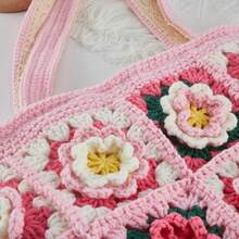 手工钩编紫藤手提单肩包、通勤钱包、女士礼物