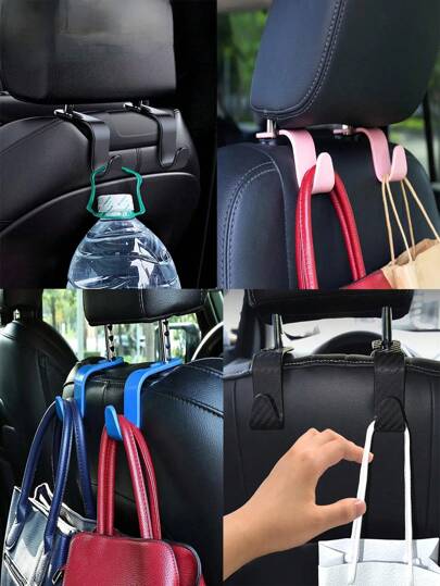 2 خطاف لظهر المقعد السيارة، اكسسوارات داخلية للسيارة مبتكرة ، حامل تخزين للمقعد الخلفي