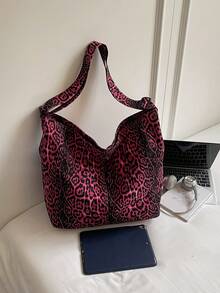 大容量褪色复古水洗粉色帆布手提包，简单休闲百搭拉链开合单肩包适合日常使用、上学、短途旅行、街头时尚，可折叠斜挎包，户外露营邮差包 - 玫紅色 - 查看 7