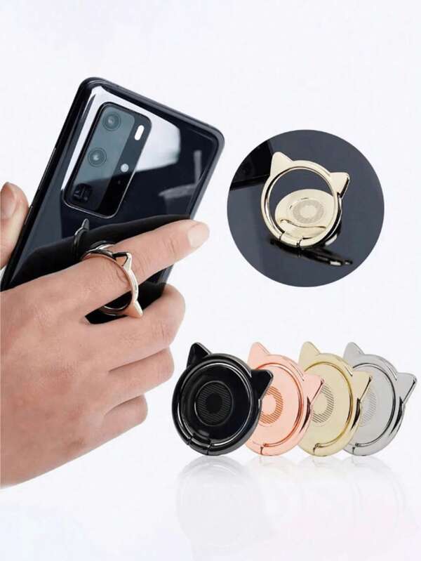 Suporte magnético para celular com anel de dedo de gato giratório 360 graus, compatível com todas as capas de celular, suporte universal de metal compatível com iPhone, Android, presente de aniversário, família, amigos, acessórios para celular