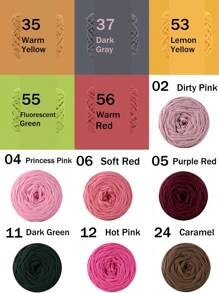 1/2 piezas Hilo de camiseta, Rollo de hilo de camiseta grande de 300g ± 20g - 2cm de ancho, hilo tejido, suave y versátil para manualidades DIY, usado para ganchillo y tejido de bolsas, cojines, muñecas, mantas, pantuflas, proyectos de ganchillo artesanal, disponible en múltiples colores, hilo multicolor | Hilo de poliéster | Hilo acrílico | Hilo de ganchillo | Hilo para manualidades | Bolas de hilo vibrante | Material de artesanía versátil, accesorios y suministros de tejido