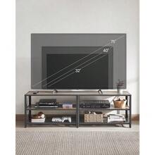 Mueble de TV, Mesa de TV para Televisores de hasta 70 Pulgadas, Ancho 160 cm, Marco de Acero, con Estantes, para Salón, Dormitorio, Marrón Rústico y Negro MLTV095B01 - Greige + Negro - Ver 7