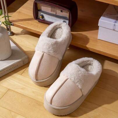 Zapatillas de casa de forro polar para mujer, ideales para interiores en otoño e invierno, con suela gruesa de EVA antideslizante. La versión de invierno cuenta con un forro de pelo, cálido y cómodo para exteriores.