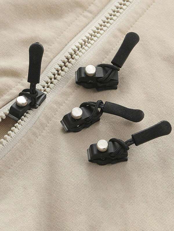 3pcs Zipper Repair Kit, Universal Replacement Plastic Zipper Puller Accessory For Bags, Jackets, Clothes, No Tool Needed, Detachable Zipper Head
