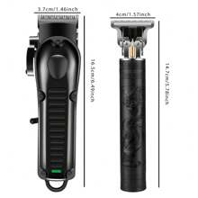 1/2pcs Men's Hair Clippers And Beard Trimmers Set, USB Rechargeable, Black, With Limit Comb Men's Beauty Kit, For Home Use, Father's Day Gift, Give Holiday Gifts