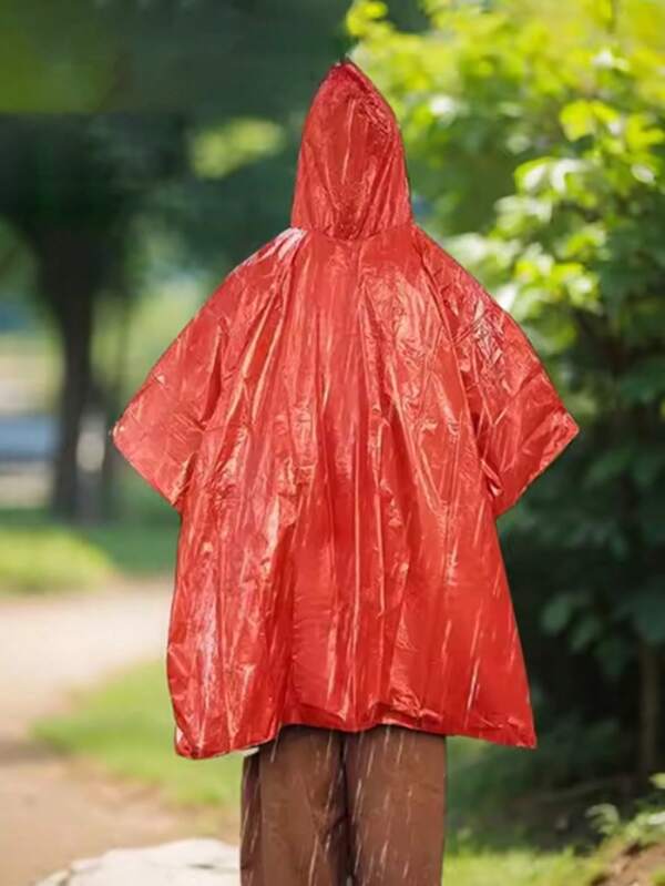 2pcs Emergency Raincoats, Film Warm Raincoats, Blankets, Heat Insulation, Reflection, Enhanced Visibility, Outdoor Car Camping Survival Equipment, Emergency Raincoat Head Covers, Reusable Weather-Resistant Raincoats, Men's And Women's Camping Hiking Outdoor Survival Waterproof Travel Equipment
