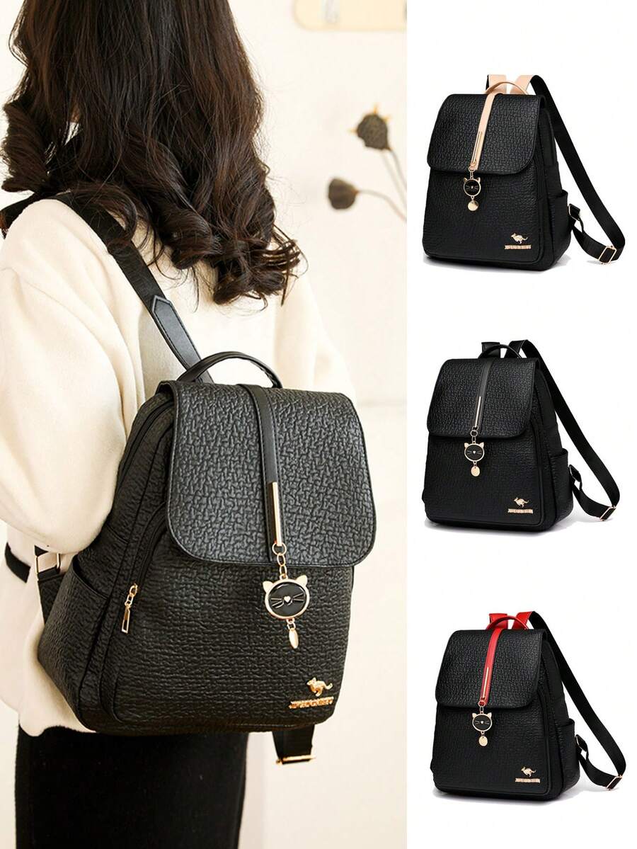 时尚休闲简约多功能女士背包，通勤旅行新款，单肩斜跨两用包，学生防盗背包，适合学校、大学、初中、高中、通勤、办公、户外旅行、运动背包，