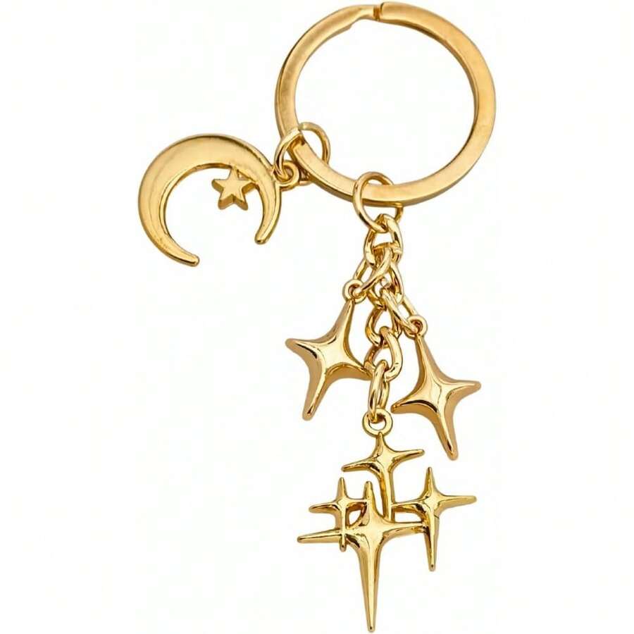 Encantos de bolso con forma de estrella linda - Encantos celestiales brillantes para llaves, bolsos y decoración de automóviles - D - Ver 1