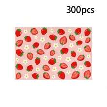 1/4/6 30x45cm Summer Strawberry Printed Linen Placemats, Durable Polyester Kitchen Placemats Suitable For Indoor/Outdoor Parties, Strawberry Themed Decoration, Machine Washable, Suitable For Table Decoration And Restaurant Decoration, Strawberry Themed Tableware, Can Be Used As Gifts.
