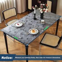 1.0mm Thick PVC Material Matte Floral Dahlia Pattern Rectangular, Square, Roll Applicable For Coffee Table, Bedside Cabinet, Dining Table, Computer Desk, Various Furniture Surface Protection Soft Glass Tablecloth, Necessary For Daily Life, Suitable For All Seasons, Minimalist Style Furniture Surface Protection Crystal Pad, Office Desk - Floral Pattern - View 5