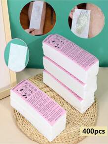 400/100/50 Peças de Papel Descartável para Remoção de Pelos, Tecido Não Tecido, Papel de Cera de Abelha Reforçado, Ferramenta Auxiliar para Espalhar o Creme para Remoção de Pelos de Salão de Beleza, Ferramenta de Remoção de Pelos de 2,55 Polegadas x 8 Polegadas, Unissex