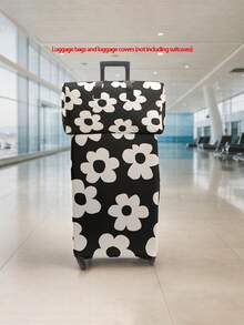 1pc Luggage Cover + 1pc Travel Bag, Plant Pattern Print, Unisex, Durable & Washable, Suitable For Travel, Family Visit Or Outing (Luggage Not Included) - Multicolor - View 9