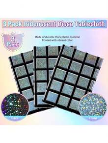 Bộ 3 khăn trải bàn tiệc Disco, Khăn trải bàn hình chữ nhật dùng một lần bằng laser lấp lánh, Khăn trải bàn bằng nhựa ba chiều màu bạc dùng cho tiệc sinh nhật theo chủ đề Disco thập niên 70, 39 X 78 inch, Ngày lễ tình nhân trở lại trường - Bạc - Xem 8