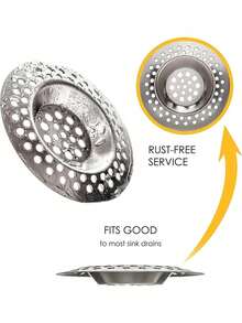 5pcs Bathtub Drain Filter, Shower Hair Drain Collector, Stainless Steel Shower Bathtub Drain Cover, Bathroom Sink Filter Basket For Bathroom Sink, Washbasin Drain, Household Bathroom Decoration In Summer - Silver - View 7