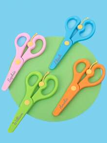 Personalized Custom Handmade Scissors, Non-Slip Safety Scissors, Student Paper-Cutting Scissors, DIY Anti-Pinch Hand Art Scissors, Back To School. - Multicolor - View 3