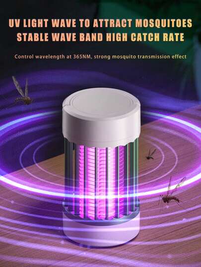 OBOVAY 1pc New Household Electric Mosquito Zapper, Indoor Mosquito Repeller, Suitable For All Ages, Physical Mosquito Repellent, Home Fly Trap, Restaurant Fly Killer, Mosquito Repelling & Killing Device, Outdoor Mosquito Lamp, USB Powered