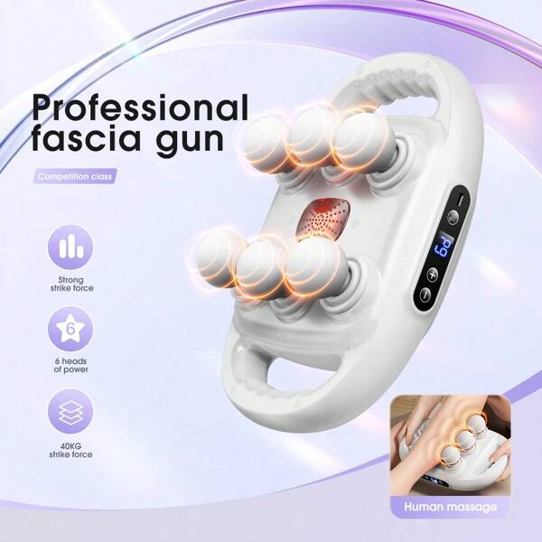 Massagepistool voor diepe weefselmassage, percussiemassage voor de rug voor atleten, spiermassagepistool voor pijnverlichting met 6 massagekoppen