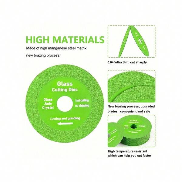 10/5/1, 100mm Ultra-Thin Precision Glass Cutting Discs - Fast Clean Cuts For Tiles, Bottles And Regular Glass, No Chips!