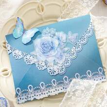 60 件/套空心矩形蕾丝贴纸，复古风格，白色牛皮纸，剪贴簿 DIY 边框装饰，适用于学校用品，返校 - 6款組合(60張) - 查看 4