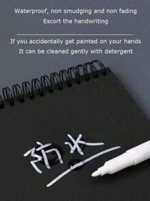 1pc/12pcs White Permanent Marker Pen, Waterproof & Oil-Based For Tire Graffiti, Quick Drying Non-Erasable Fine-Tip Oil-Based Marker Pen Suitable For Glass, Window, Tire, Fabric, Wood, Leather, Ceramic, Metal, Paper, Art Drawing, Graffiti, Wedding, Photo Album, Wedding Decoration (Random Color)