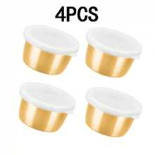 2/4/6/8/12 Pcs 304 Stainless Steel Salad Dressing Containers - 1.35 Oz Portable Sauce Cups With Leakproof Clear Lids, Reusable Seasoning Jars For Bento/Work/School/Picnic/Outdoor Activities/Travel/Back To School Accessories