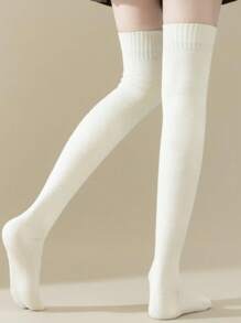 1 para nowych damskich skarpetek za kolano, gruba termiczna podszewka, ciepłe skarpetki za kolano na jesień i zimę, Y2k