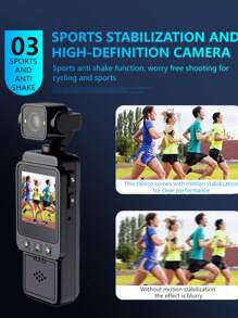Cámara de acción de bolsillo 4K 1080P, cámara compacta de deportes de alta definición, videocámara portátil con WiFi 4K, grabadora, recargable por USB, rotación de 360°, estabilizador de mano, visión nocturna, adecuada para grabación de vida, viajes, vlogging, transmisión en vivo y aventuras al aire libre - Perfecto como regalo para parejas, vuelta al cole o Pascua
