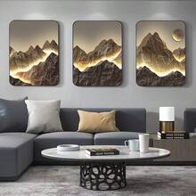 BAEMEFLE 1 无框帆布海报，日照金山风景家居装饰，豪华帆布风景艺术装饰，墙艺术，房间装饰用品，家居壁画，客厅、卧室和家庭办公室的抽象墙艺术装饰 - 高清打印，完美的礼物创意