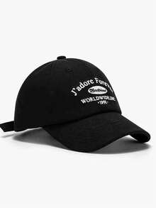 1 件男女通用纯色休闲刺绣字母棒球帽，时尚百搭涤纶棒球帽，适合户外活动和日常使用 - Reek - 查看 2