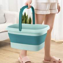 Collapsible Foot Bath Basin Foot Soak Tub, Foot Soaking Tub With Massage Acupoint For Feet Soaking, Pedicure Foot Spa, Multifunction Plastic Bucket With Handle, Home Spa Treatment Back To School - Green - View 4