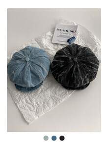 1 件超大号做旧报童帽,新颖设计师风格女士贝雷帽,休闲时尚画家帽,复古水洗做旧外观 - 彩色 - 查看 13