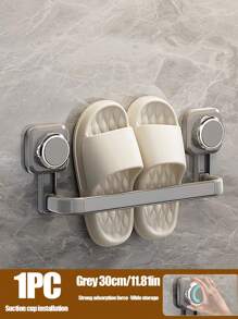 No-Drill Bathroom Shoe Organizer – Strong Suction Cup Mount – Holds 3-4 Pairs – Space-Saving Design