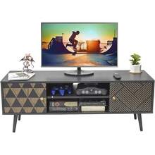 Centro de Entretenimiento para Tele Mesa Tipo Consola para TV Estilo Vintage con Cajones (Negro) - Negro1 - Ver 2