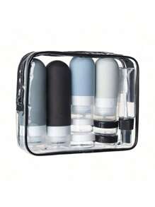 Travel Essentials 17pcs/Set, Silicone Travel Bottles For Toiletries, Leakproof Empty Refillable Liquid Container Travel Essentials For Cosmetics Shampoo Soap Conditioner Lotion Liquid, Travel Accessories With Portable Storage Bag Split Bottle Travel Spray Bottle Keychain Small Spray Bottle Very Suitable For Easter Gifts And Ramadan Gifts Cruise Essentials