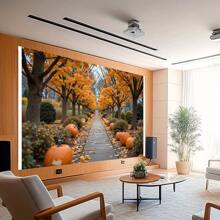 1 件秋季枫叶和南瓜派对横幅 - 鲜艳的橙色和黄色叶子的美丽家居装饰，非常适合新娘派对、摄影和季节性庆祝活动 - 多用途派对背景，适合全年使用，派对背景 | 鲜艳的叶子设计 | 耐用的涤纶，秋季装饰