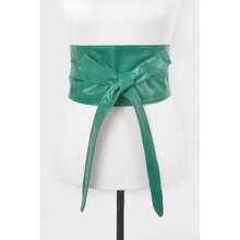 Tie Front Leather Belt - 紅色 - 查看 7