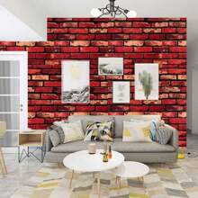 1 Roll Brick Wallpaper Peel And Stick Wallpaper Stone Wallpaper Brick Contact Paper Self-Adhesive Removable Home Decorative Wall Paper For Wall Kitchen Bedroom Living Room Wall Stickers Furniture Renovation DIY Easy To Install 1M/3M/5M/10M Room Decor Wall Decor Living Room Decor