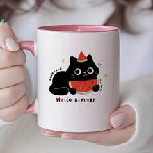 Party Painted Cartoon Style Pattern Ceramic Cups Tableware, Mugs, Coffee Cups, Tea Cups, Milk Cups, Ceramic Cups, Suitable For There Are A Variety Of Colours, Reusable Multi-Purpose Cups, Machine Washable, Durable And Microwaveable, Can Be Used For Milk, Coffee, Tea, Etc.