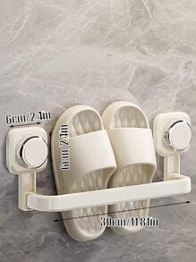 No-Drill Bathroom Shoe Organizer – Strong Suction Cup Mount – Holds 3-4 Pairs – Space-Saving Design