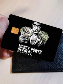 1 件嘻哈金钱信用卡装饰贴纸，“金钱、权力、尊重”PVC 卡创意个性化超薄防指纹保护皮套，品质卓越，耐刮擦，适合女性男性，小型芯片卡，银行卡，信用卡，交通卡，学生校园卡 DIY 装饰，奋斗者财富勋章，街头文化榜单 TOP，返校，学校用品 - 彩色 - 查看 5