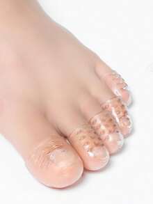 10 piezas Manguitos protectores de silicona para los dedos de los pies para prevenir la abrasión y el dolor en deportes - transparente - Ver 2