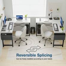 L Shaped Desk Gaming Computer 50 Inch Corner Desks Work Table For Writing Study Student With Wood Tabletop Metal Frame CPU Stand Side Bag For Home Office Small Place - White - View 7