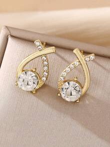 Bông tai trang trí bằng đá rhinestone - Nhiều màu - Xem 5