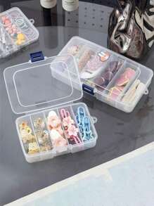 Makeup Hair Accessories Storage Box, Hair Clips, U-Shaped Clip Small Box, Multi-Compartment Portable Jewelry Earring Parts ContainerFor Women Storage Organizer Travel Essentials Back To School Dormitory Storage